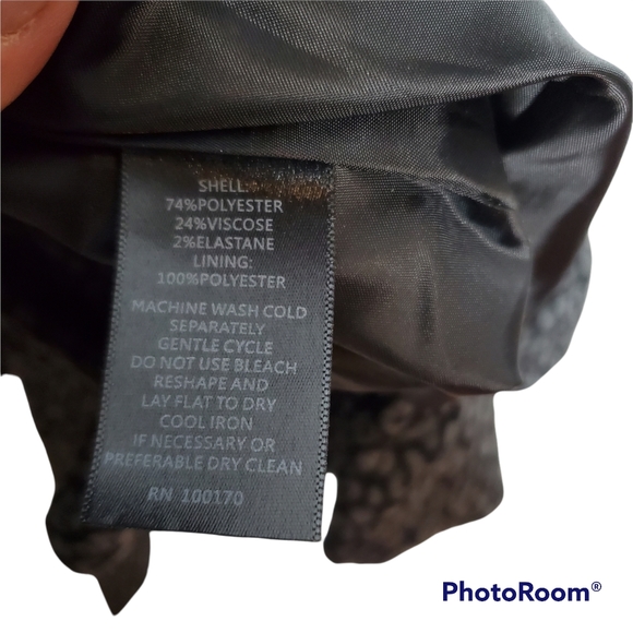 Sandro studio animal print ruffled collar belted ruffle cuff jacket gray medium - Picture 5 of 8